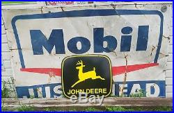 Original NOS Construction 1970's John Deere Dealership sign gas oil tractor Farm