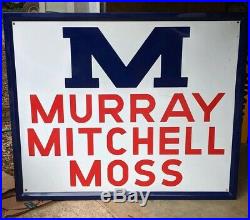 Original Old Murray Mitchell Moss Cotton Gin Large Porcelain Farm Ag Sign Nice