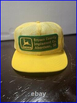 Original Rare Denim John Deere Brown County Implement Aberdeen SD Hat Farm
