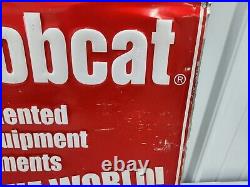 Original Rent It Bobcat Equipment Sign Tractor Farm Gas Oil Feed Seed John Deere