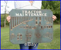 Original Tractor Maintenance Wood Hardware Sign John Deere Farm Tractors Antique