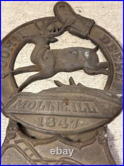 Original Vintage John Deere Cast Iron Wall Plaque Letter Mail Match Holder