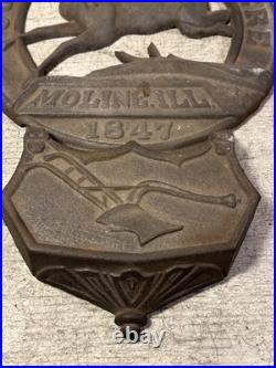 Original Vintage John Deere Cast Iron Wall Plaque Letter Mail Match Holder