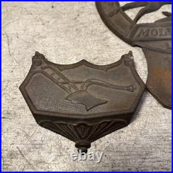 Original Vintage John Deere Cast Iron Wall Plaque Letter Mail Match Holder