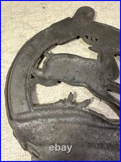 Original Vintage John Deere Cast Iron Wall Plaque Letter Mail Match Holder
