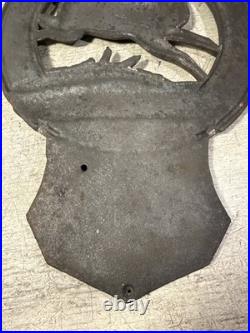 Original Vintage John Deere Cast Iron Wall Plaque Letter Mail Match Holder