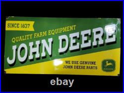 PORCELIAN JOHN DEERE ENAMEL SIGN SIZE 36x18 INCHES