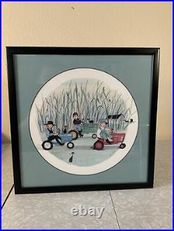 P Buckley Moss Hand Signed Numbered Amish Off To Harvest John Deere Ford Tractor