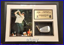 Phil Mickelson Signed Club Face 2002 John Deere Classic Framed Plaque Photo