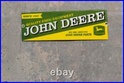 Porcelain JOHN DEERE Enamel Sign Size 12x4 Inches