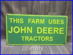 Porcelain John Deere Enamel Metal Sign Plate Size 20 x 10 Inches