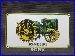 Porcelain John Deere Enamel Metal Sign Plate Size 24 x 13 Inches