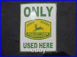 Porcelain John Deere Enamel Metal Sign Plate Size 24 x 18 Inches