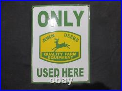 Porcelain John Deere Enamel Metal Sign Plate Size 24 x 18 Inches