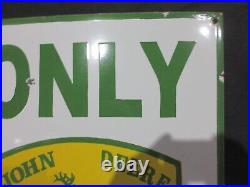 Porcelain John Deere Enamel Metal Sign Plate Size 24 x 18 Inches