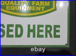 Porcelain John Deere Enamel Metal Sign Plate Size 24 x 18 Inches