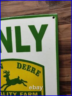 Porcelain John Deere Enamel Metal Sign Plate Size 24 x 18 Inches