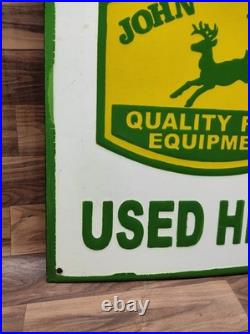 Porcelain John Deere Enamel Metal Sign Plate Size 24 x 18 Inches