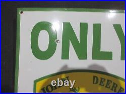 Porcelain John Deere Enamel Metal Sign Plate Size 24 x 18 Inches