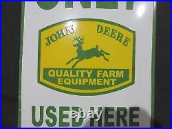 Porcelain John Deere Enamel Metal Sign Plate Size 24 x 18 Inches
