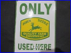 Porcelain John Deere Enamel Metal Sign Plate Size 24 x 18 Inches