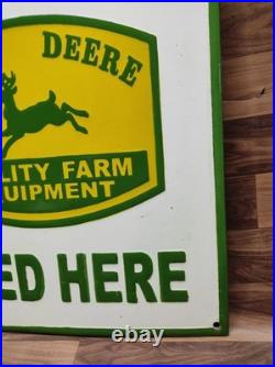 Porcelain John Deere Enamel Metal Sign Plate Size 24 x 18 Inches