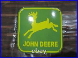 Porcelain John Deere Enamel Metal Sign Plate Size 24 x 24 Inches