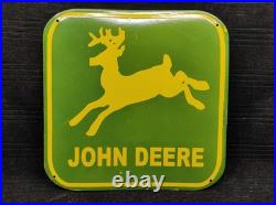 Porcelain John Deere Enamel Metal Sign Plate Size 24 x 24 Inches