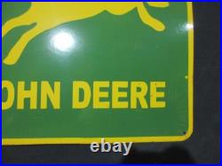 Porcelain John Deere Enamel Metal Sign Plate Size 24 x 24 Inches