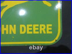 Porcelain John Deere Enamel Metal Sign Plate Size 24 x 24 Inches