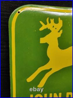 Porcelain John Deere Enamel Metal Sign Plate Size 24 x 24 Inches