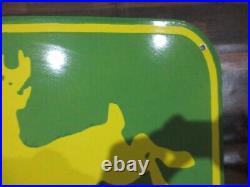 Porcelain John Deere Enamel Metal Sign Plate Size 24 x 24 Inches