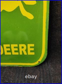 Porcelain John Deere Enamel Metal Sign Plate Size 24 x 24 Inches