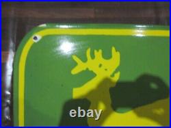 Porcelain John Deere Enamel Metal Sign Plate Size 24 x 24 Inches