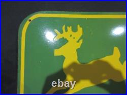 Porcelain John Deere Enamel Metal Sign Plate Size 24 x 24 Inches
