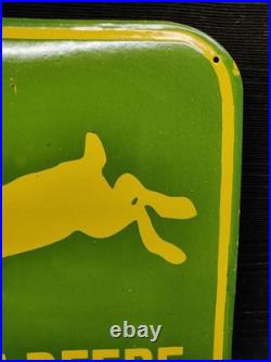 Porcelain John Deere Enamel Metal Sign Plate Size 24 x 24 Inches