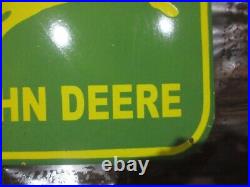 Porcelain John Deere Enamel Metal Sign Plate Size 24 x 24 Inches
