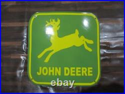 Porcelain John Deere Enamel Metal Sign Plate Size 24 x 24 Inches Porcelain John Deere Enamel Metal Sign Plate Size 24 x 24 Inches