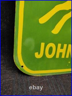 Porcelain John Deere Enamel Metal Sign Plate Size 24 x 24 Inches