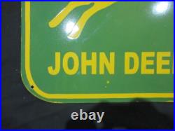Porcelain John Deere Enamel Metal Sign Plate Size 24 x 24 Inches