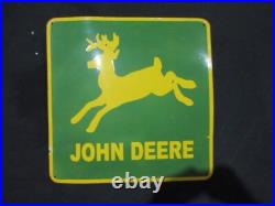 Porcelain John Deere Enamel Metal Sign Plate Size 24 x 24 Inches
