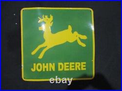Porcelain John Deere Enamel Metal Sign Plate Size 24 x 24 Inches