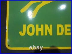 Porcelain John Deere Enamel Metal Sign Plate Size 24 x 24 Inches