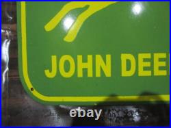 Porcelain John Deere Enamel Metal Sign Plate Size 24 x 24 Inches Porcelain John Deere Enamel Metal Sign Plate Size 24 x 24 Inches