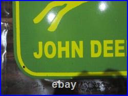 Porcelain John Deere Enamel Metal Sign Plate Size 24 x 24 Inches