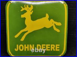 Porcelain John Deere Enamel Metal Sign Plate Size 24 x 24 Inches