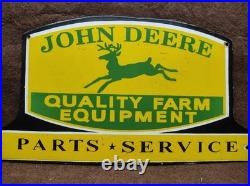 Porcelain John Deere Enamel Metal Sign Plate Size 24x13.75 Inches
