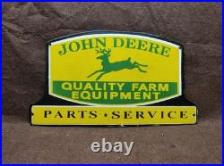 Porcelain John Deere Enamel Metal Sign Plate Size 24x13.75 Inches