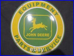 Porcelain John Deere Enamel Metal Sign Plate Size 30 Inches Round