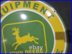 Porcelain John Deere Enamel Metal Sign Plate Size 30 Inches Round